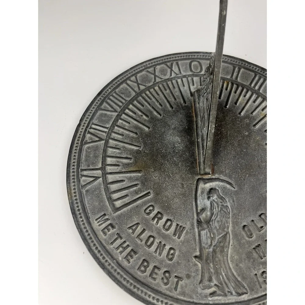 VTG Father Time Sundial Bird Grow Old Along With Me The Best Is Yet To Be 9 7/8